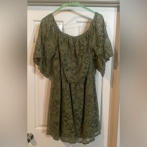 Western Style lace dress, size 1X in olive green